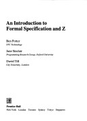 Book cover for An Introduction to Formal Specification and Z