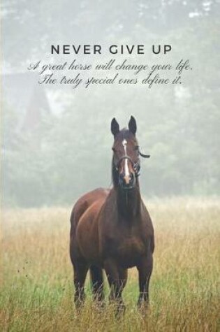 Cover of Never Give Up. a Great Horse Will Change Your Life. the Truly Special Ones Define It.