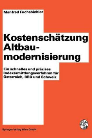 Cover of Kostenschatzung Altbaumodernisierung