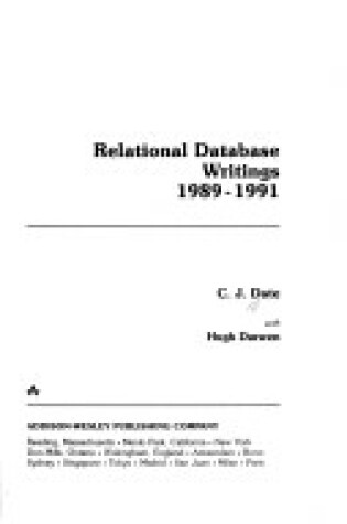 Cover of Relational Database Writings 1989-1991