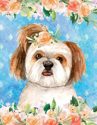 Cover of My Big Fat Journal Notebook For Dog Lovers Shih Tzu In Flowers 4