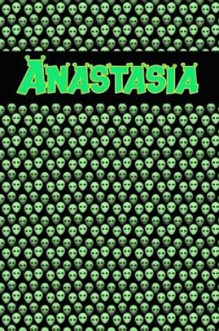 Cover of 120 Page Handwriting Practice Book with Green Alien Cover Anastasia