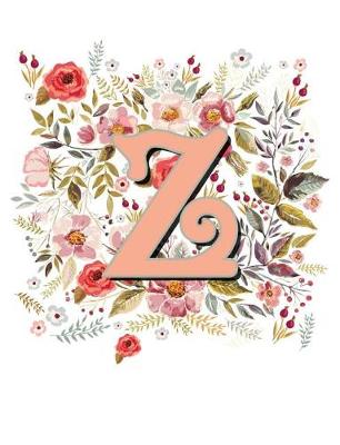 Book cover for Z Monogram Letter Floral Wreath Notebook