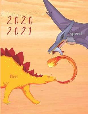 Book cover for 2020-2021 2 Year Planner Dinosaur Monthly Calendar Goals Agenda Schedule Organizer