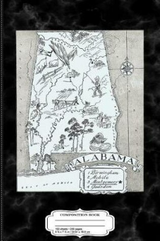 Cover of Vintage 1930's State of Alabama Map Composition Notebook