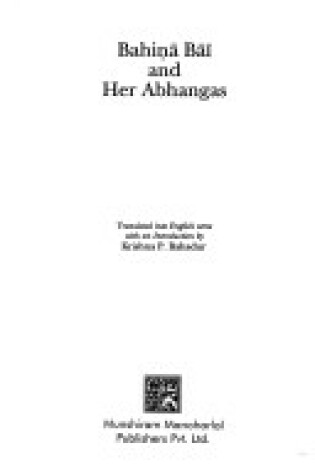 Cover of Bahina Bai and Her Abhangas