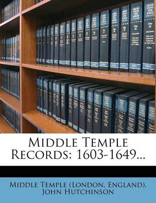 Book cover for Middle Temple Records