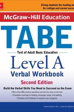 Cover of McGraw-Hill Education TABE Level A Verbal Workbook, Second Edition