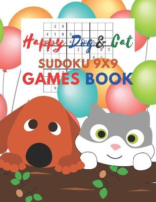 Book cover for Happy Dog & Cat Sudoku 9x9 Games Book