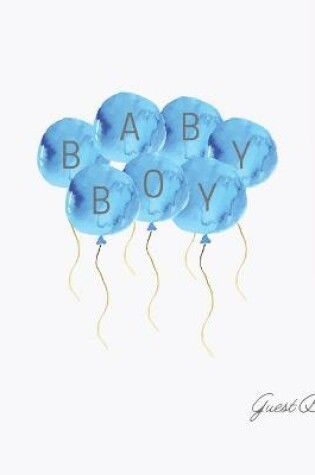 Cover of Boy baby shower guest book (Hardback)
