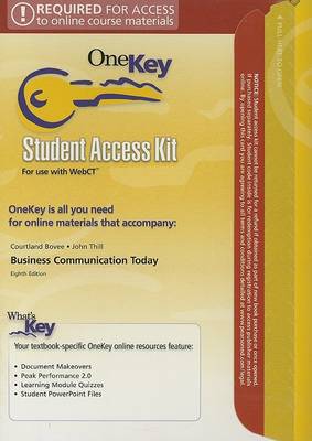 Book cover for OneKey WebCT, Student Access Kit, Business Communication Today