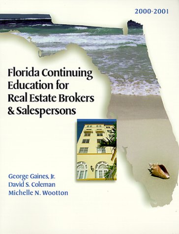 Book cover for Florida Continuing Education for Real Estate Brokers and Salespersons, 2000-2001
