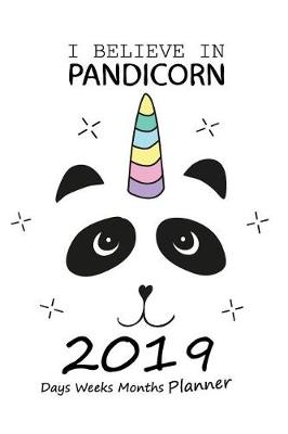 Book cover for I Believe in Pandicorn 2019 Days Weeks Months Planner