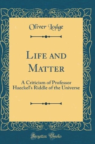 Cover of Life and Matter