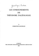 Cover of Enseignements de Theodore Paleologue