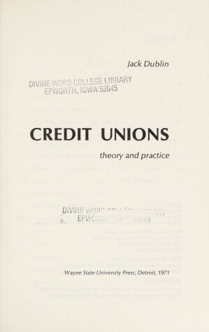 Book cover for Credit Unions