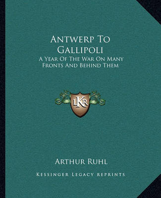 Book cover for Antwerp to Gallipoli Antwerp to Gallipoli