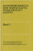 Book cover for Handworterbuch Der Wirtschaftswissenschaft (Hdww) Band 05