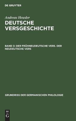 Book cover for Der Fruhneudeutsche Vers. Der Neudeutsche Vers