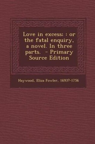 Cover of Love in Excess;