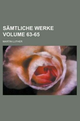 Cover of Samtliche Werke Volume 63-65