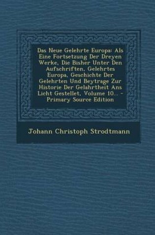 Cover of Das Neue Gelehrte Europa