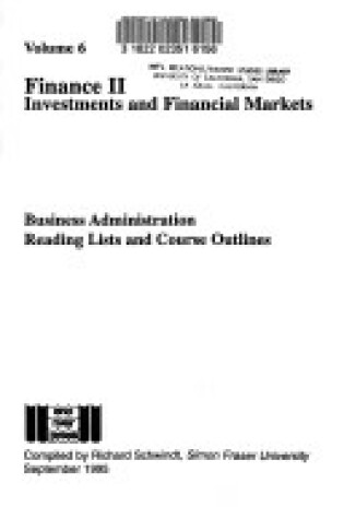 Cover of Finance II