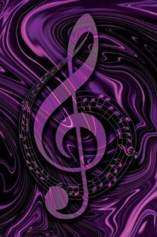 Cover of Music Songwriting Journal - Blank Sheet Music - Manuscript Paper for Songwriters and Musicians - Liquid Marble Series Purple Pink and Black