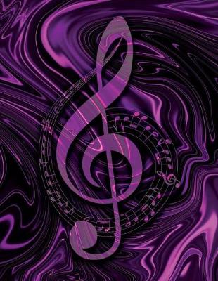 Cover of Music Songwriting Journal - Blank Sheet Music - Manuscript Paper for Songwriters and Musicians - Liquid Marble Series Purple Pink and Black