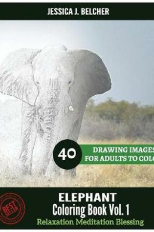 Cover of ELEPHANT Coloring book for Adults Relaxation Vol.1 Meditation Blessing 40 Drawi