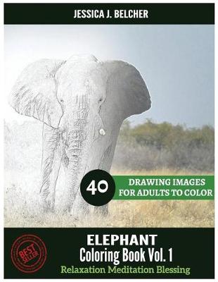 Cover of ELEPHANT Coloring book for Adults Relaxation Vol.1 Meditation Blessing 40 Drawi