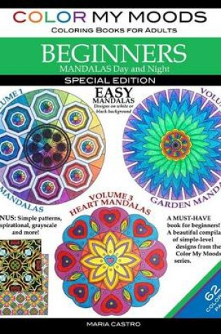 Cover of Color My Moods Coloring Books for Adults, Mandalas Day and Night for BEGINNERS