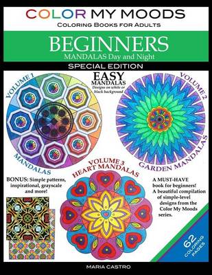 Book cover for Color My Moods Coloring Books for Adults, Mandalas Day and Night for BEGINNERS