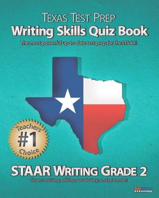 Book cover for Texas Test Prep Writing Skills Quiz Book Staar Writing Grade 2