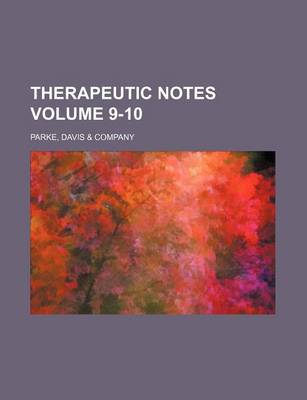 Book cover for Therapeutic Notes Volume 9-10