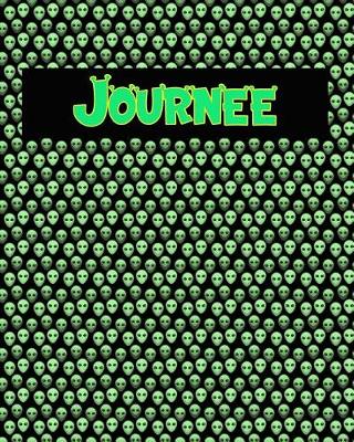 Book cover for 120 Page Handwriting Practice Book with Green Alien Cover Journee