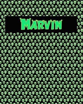 Book cover for 120 Page Handwriting Practice Book with Green Alien Cover Marvin