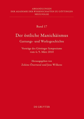 Cover of Der oestliche Manichaismus - Gattungs- und Werksgeschichte