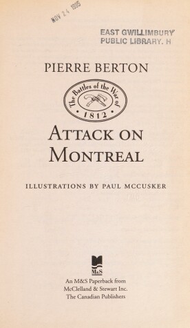 Book cover for The Battles of the War of 1812: Attack on Montreal