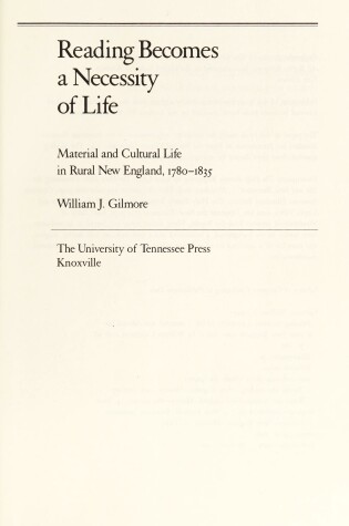 Cover of Reading Becomes a Necessity of Life