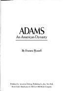 Book cover for Adams, an American Dynasty