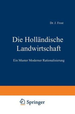 Cover of Die Hollandische Landwirtschaft