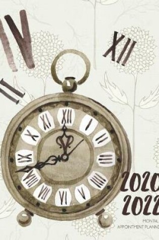 Cover of 2020-2022 Three 3 Year Planner Watercolor Clocks Monthly Calendar Gratitude Agenda Schedule Organizer