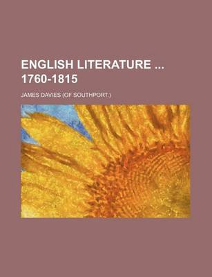 Book cover for English Literature 1760-1815