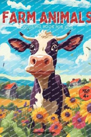 Cover of Farm Animals Coloring Book For Kids