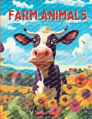 Book cover for Farm Animals Coloring Book For Kids