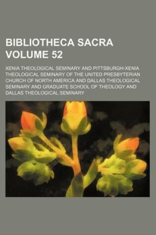 Cover of Bibliotheca Sacra Volume 52