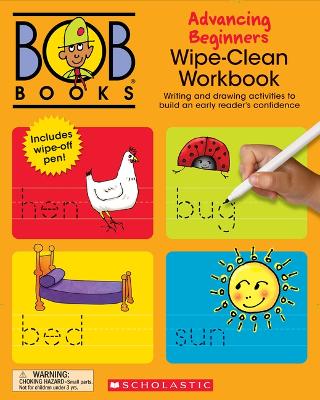 Book cover for Bob Books - Wipe-Clean Workbook: Advancing Beginners Phonics, Ages 4 and Up, Kindergarten (Stage 2: Emerging Reader)