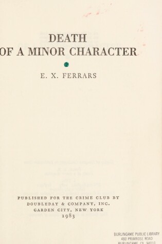 Cover of Death of a Minor Character