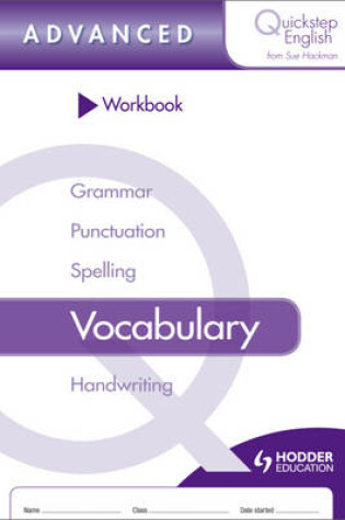 Cover of Quickstep English Workbook Vocabulary Advanced Stage